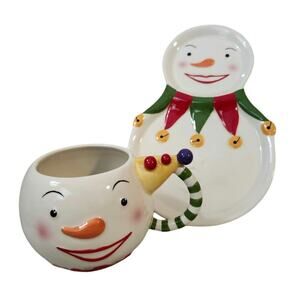 Set 2 Department 56 Snowman Tray Plate and Coffee Mug Clown Circus